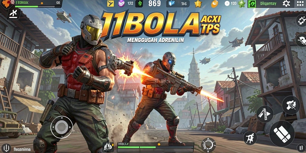 Screenshot gameplay 11BOLA yang menampilkan aksi tembak-menembak yang seru.