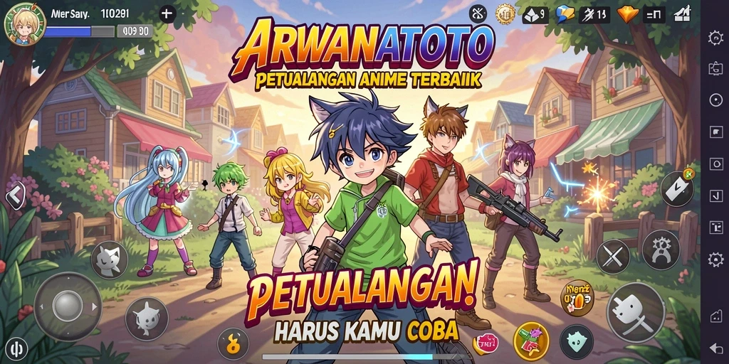Tampilan gameplay ARWANATOTO yang memukau dan penuh warna.