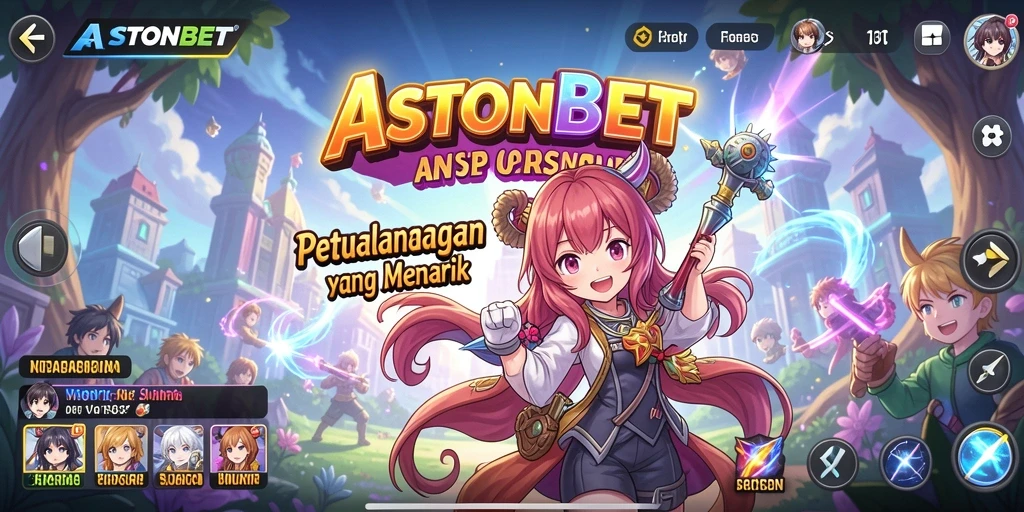 Tampilan screenshot ASTONBET menampilkan aksi seru dalam dunia Anime.