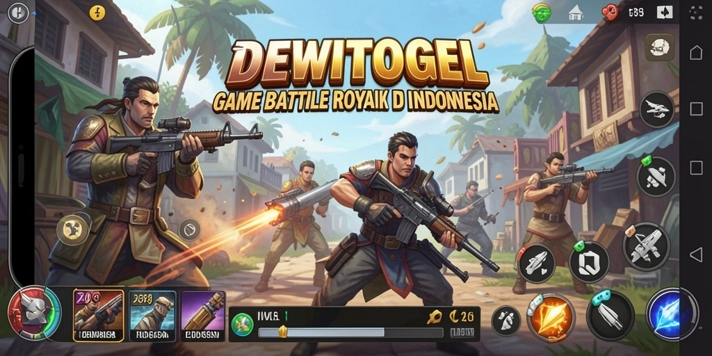 Screenshot gameplay DEWITOGEL menunjukkan pertarungan menegangkan di medan perang.