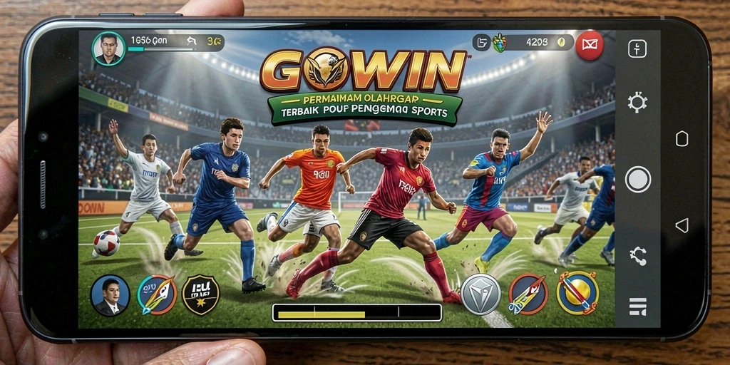 Tampilan gameplay menarik dalam GOWIN yang menunjukkan aksi olahraga seru.