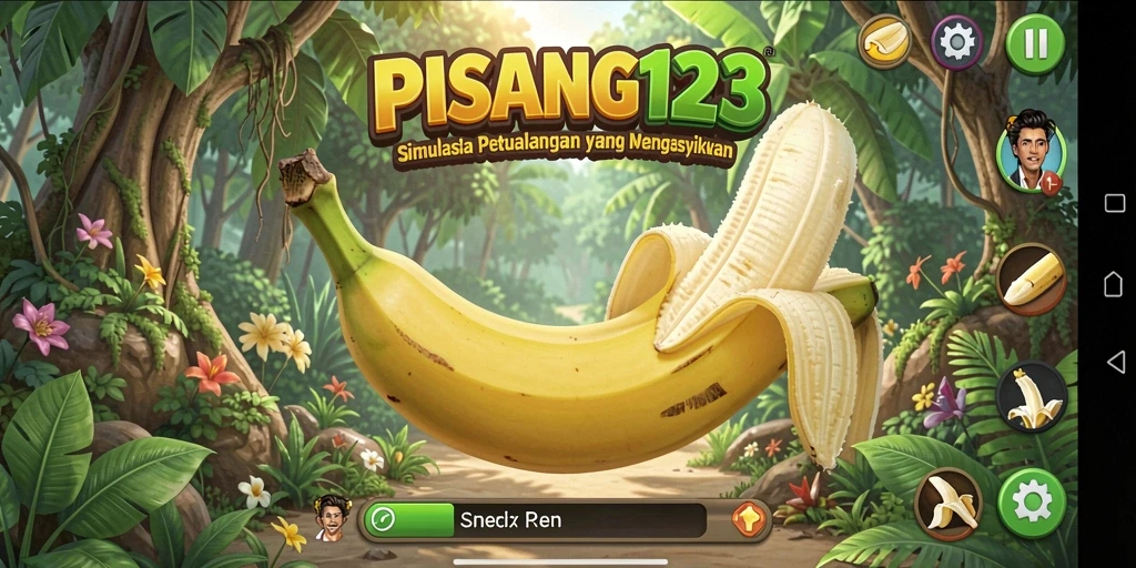 Screenshot gameplay PISANG123 menampilkan karakter lucu dalam misi seru.
