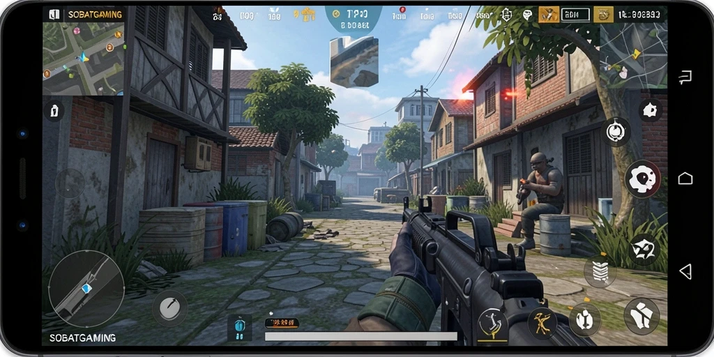 Tangkapan layar menampilkan aksi intens di game TPS.