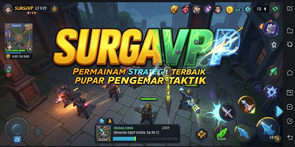 Tangkapan layar gameplay SURGAVIP yang menampilkan aksi strategi mendebarkan.