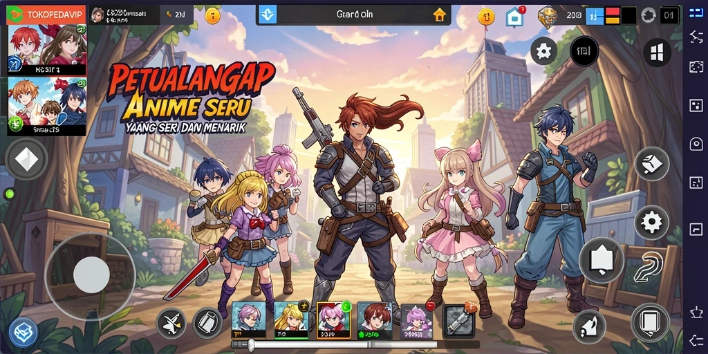 Tampilan gameplay <strong>TOKOPEDIAVIP</strong> yang menakjubkan dan karakter Anime yang menarik.