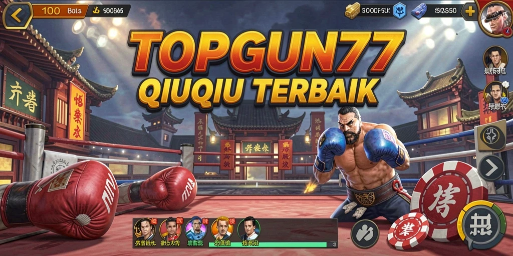 Screenshot gameplay TOPGUN77 menampilkan aksi seru permainan QiuQiu.